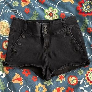 Black High-Waisted Women's Shorts